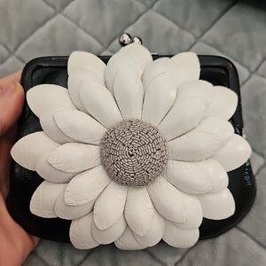 Brighton Black and White Floral Wristlet